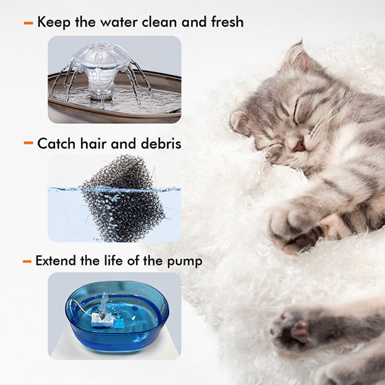 8 Pack Replacement Pre-Filter Sponges for Pump from Bloom Water Fountain