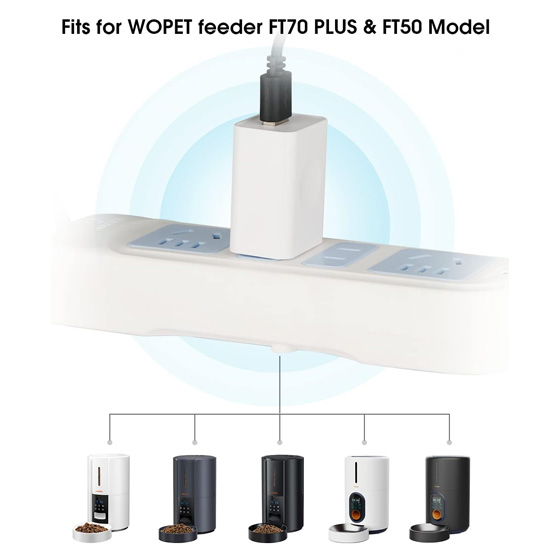 Power Adaptor for WOpet Automatic Cat Feeder (Model: FT70 Plus/FT50)