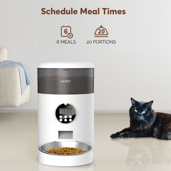 WOpet Automatic Pet Dry Food Feeder Timed Cat Food Dispenser丨Milo