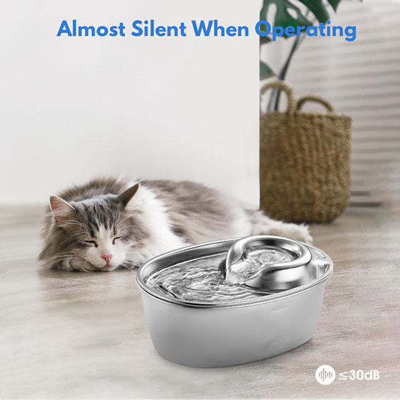 WOpet Cat & Dog Water Fountain Stainless Steel Water Dispenser丨Brook