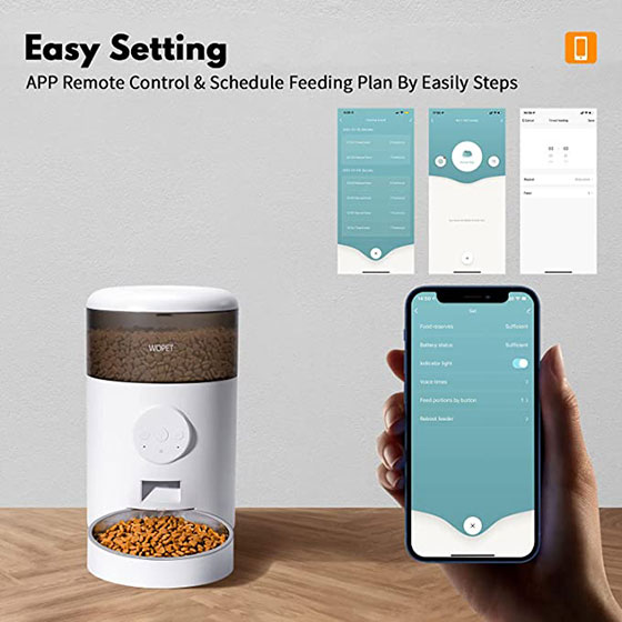 WOpet Smart Pet Feeder For Cat & Dog Automatic Cat Feeder with APP Control | Milo Plus