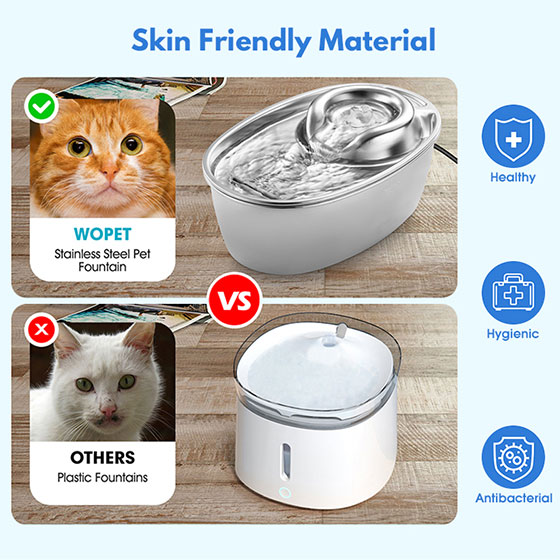 WOpet Cat & Dog Water Fountain Stainless Steel Water Dispenser丨Brook