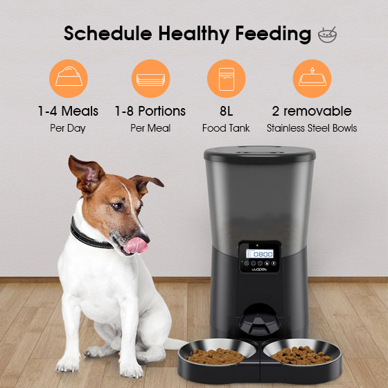 WOpet Even Automatic Pet Feeder for Two Cats and Dogs with Double Food Tray