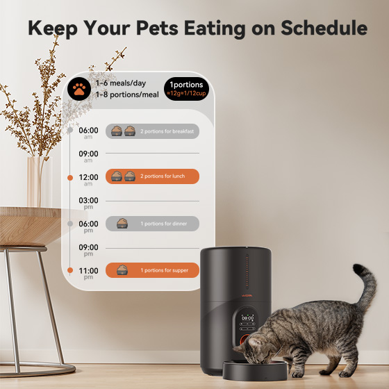 WOpet Barn Automatic Cat Feeder, Timed Pet Feeder with Interactive Voice Recorder