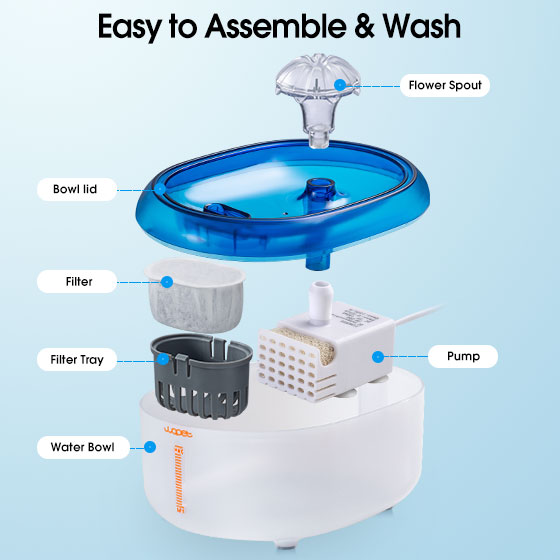 WOpet Cat Water Fountain Dog Water Dispenser Ultra Quiet丨Bloom