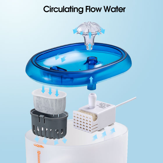 WOpet Cat Water Fountain Dog Water Dispenser Ultra Quiet丨Bloom