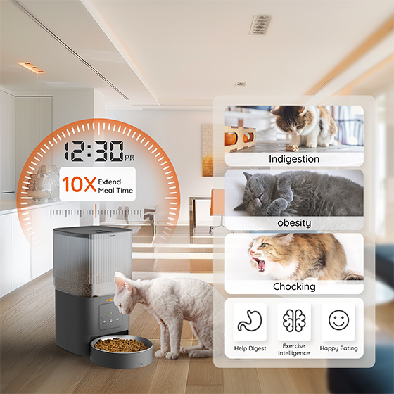 wopet automatic pet feeder slow feed mode